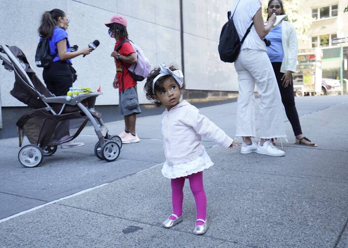 little girl in NEW YORK MIGRANTS crisis