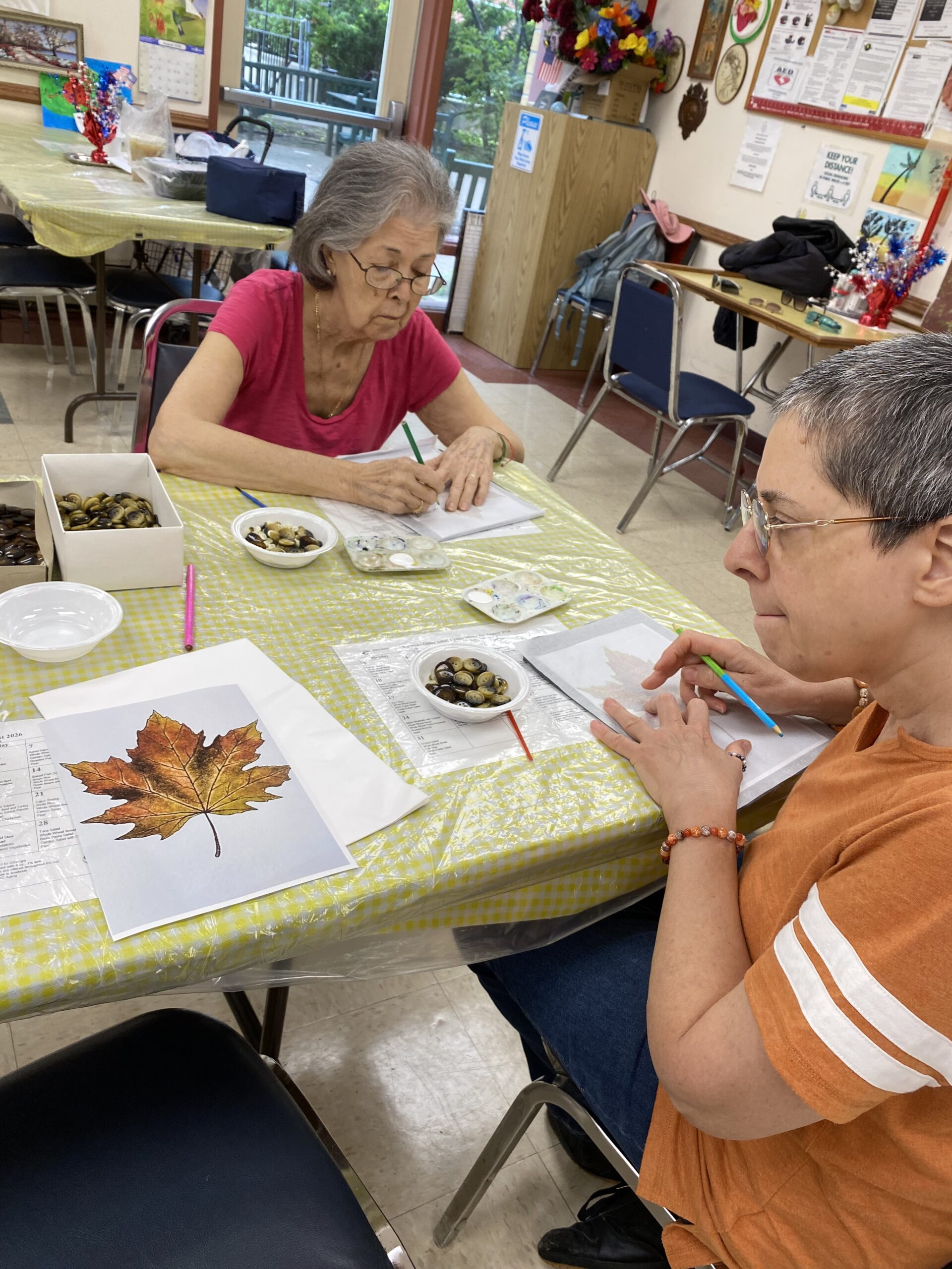 Narrows Painting Class with two older adults