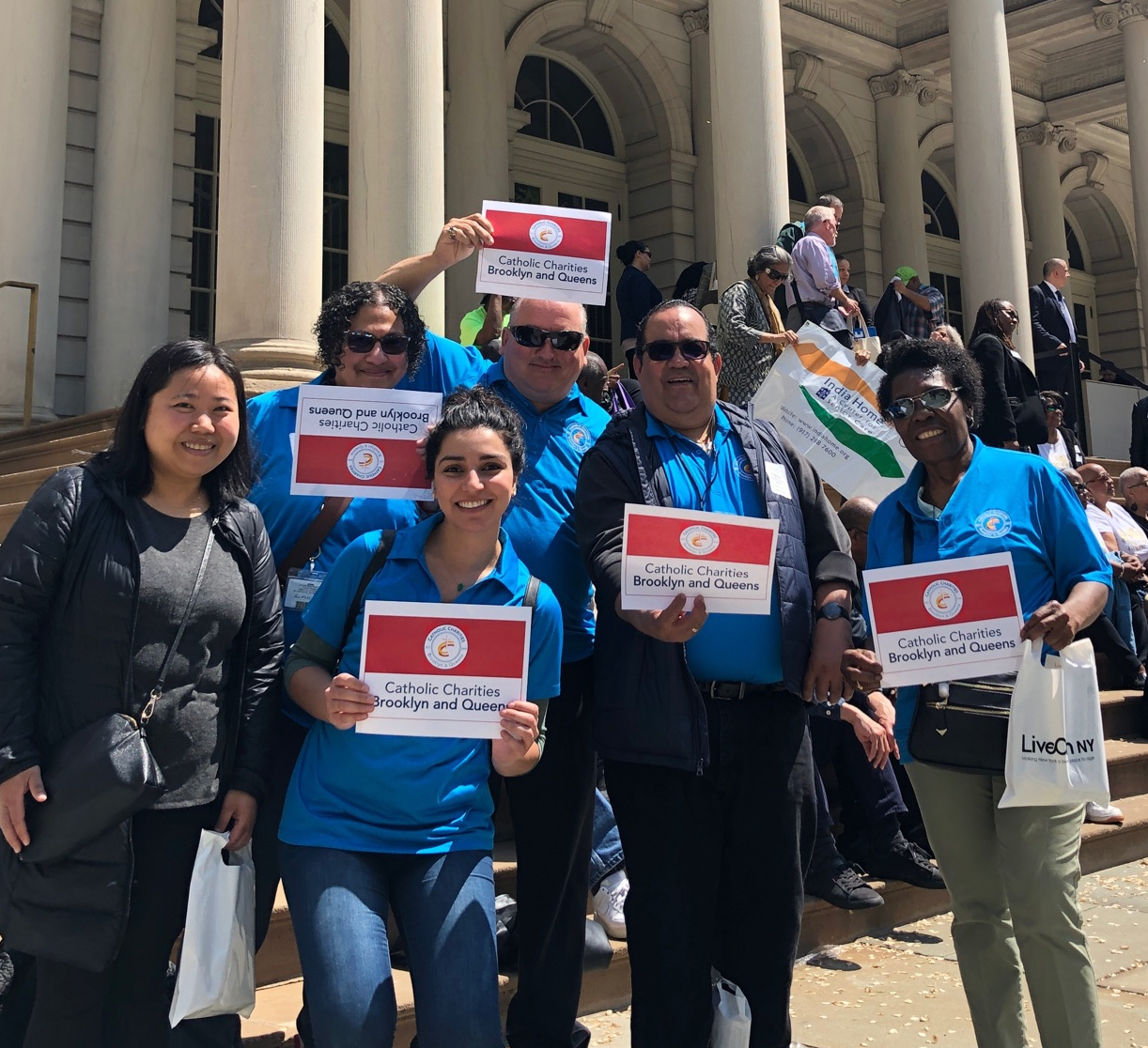The Senior Services Team joined the Human Services Council of New York and additional non-profits on the steps of City Hall