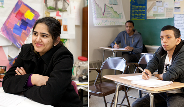 students at the free english language class