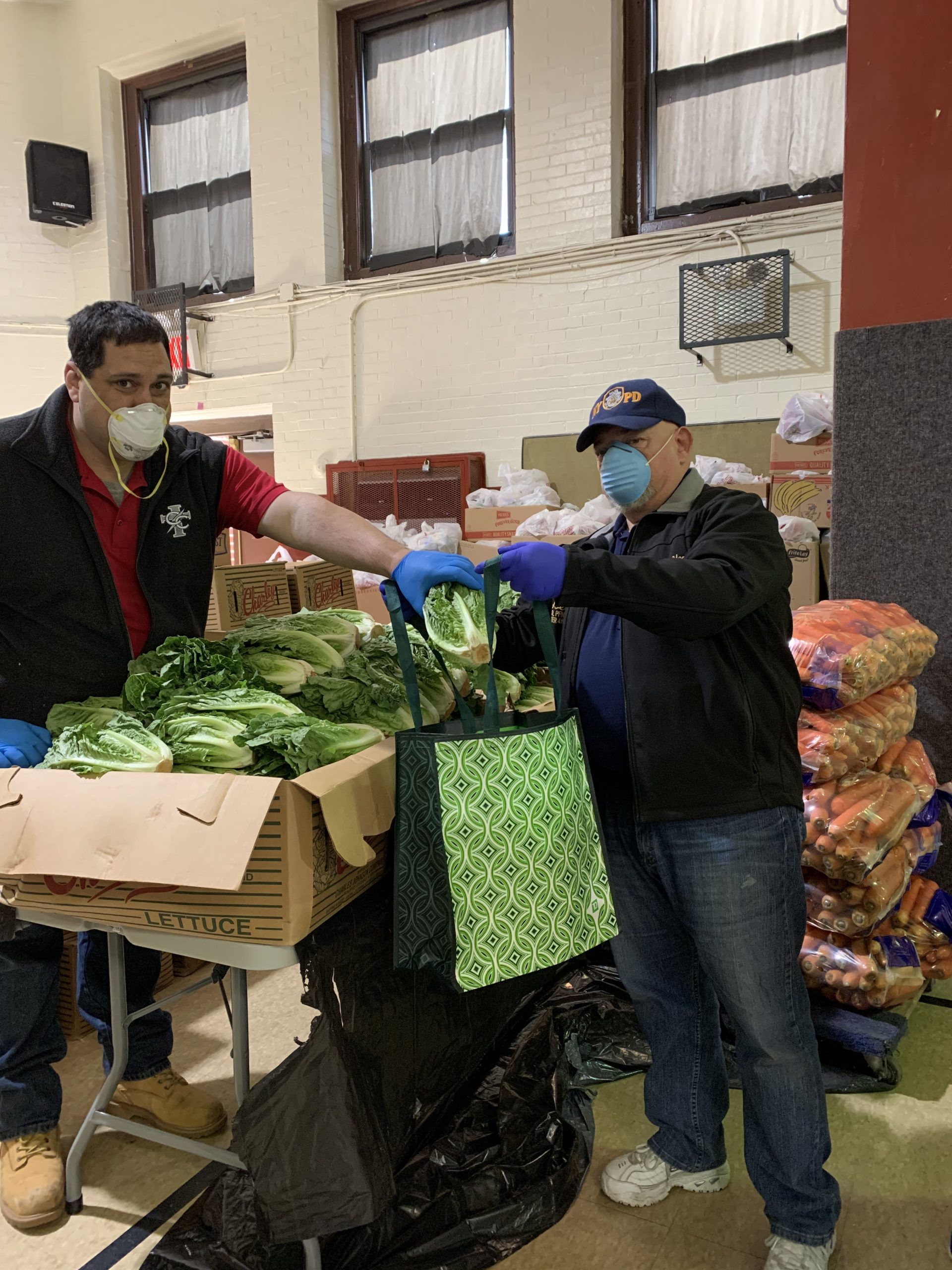 TD Bank donating tote bags for the food distribution