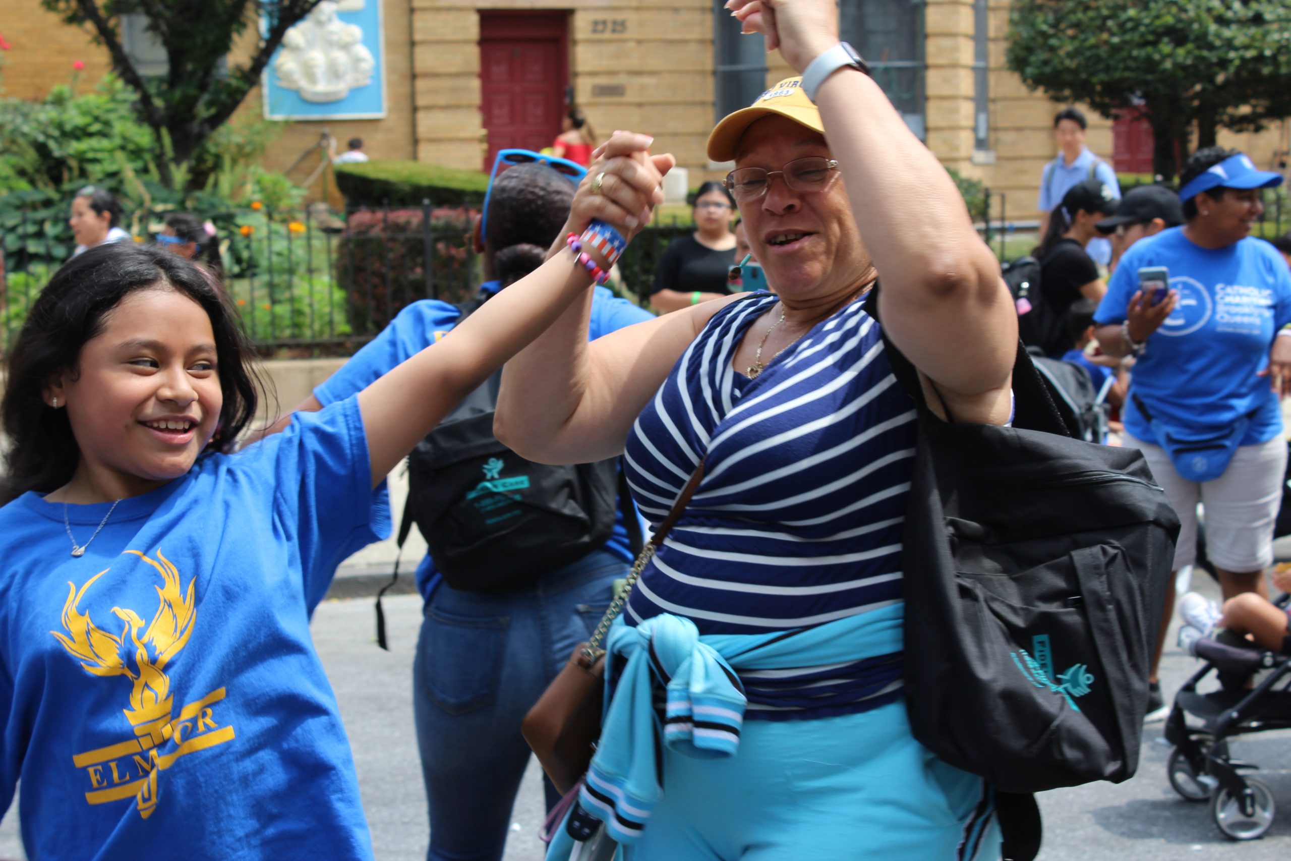 mother and daughter having fun during the back to school at the annual kids fun day in astoria