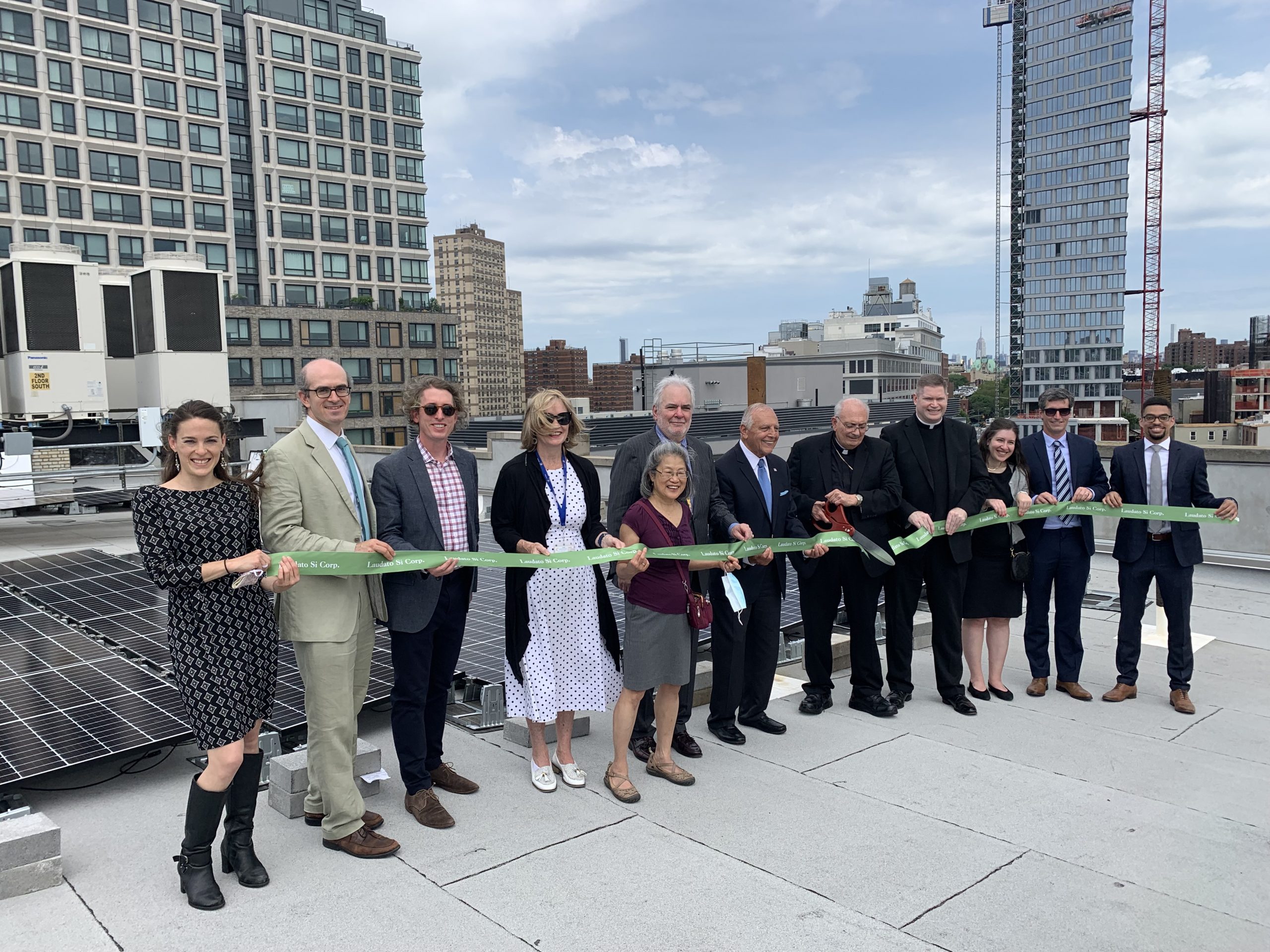 A ribbon-cutting ceremony held by The Most Reverend Nicholas DiMarzio, Bishop of Brooklyn and Catholic Charities Brooklyn and Queens in Prospect Heights, Brooklyn marked the launch of Catholic Charities Brooklyn and Queens’ Laudato Si Corporation, a new energy sustainability initiative.