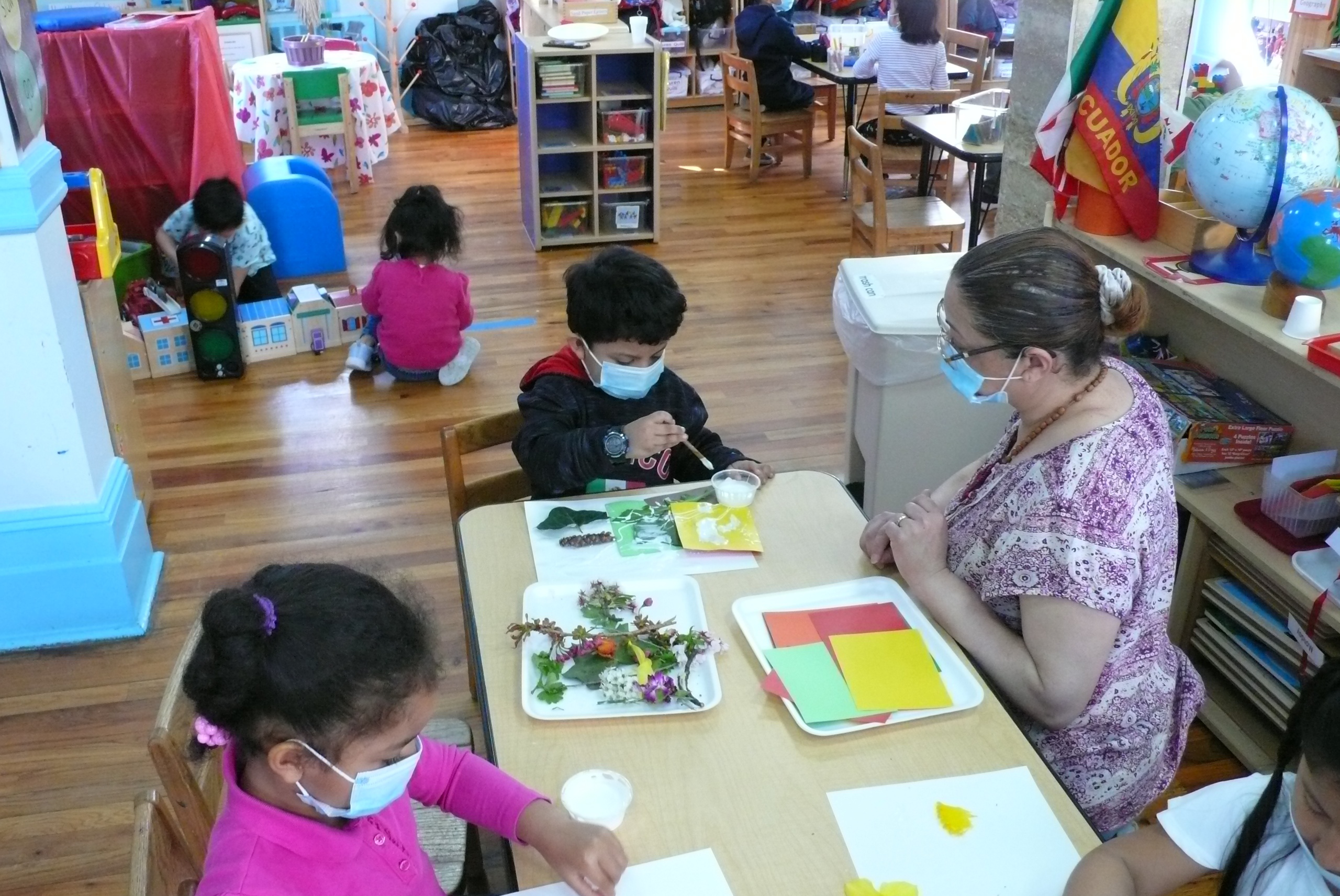 creative activity in a children's class for Earth Day with Arts and Creativity