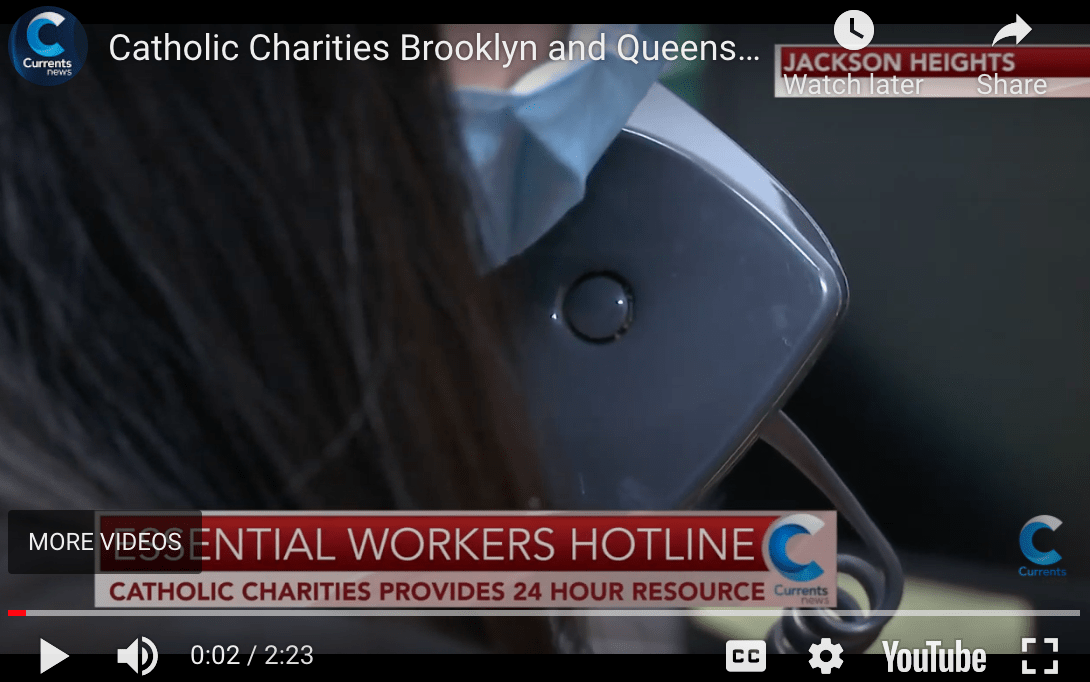 zoom close up of an essential worker on the phone