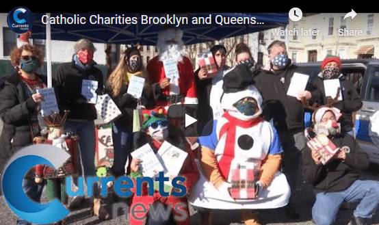Screenshot of MSNBC news about how catholic charities brooklyn and queens is assisting families in need with Giving Tuesday at a pop-up event