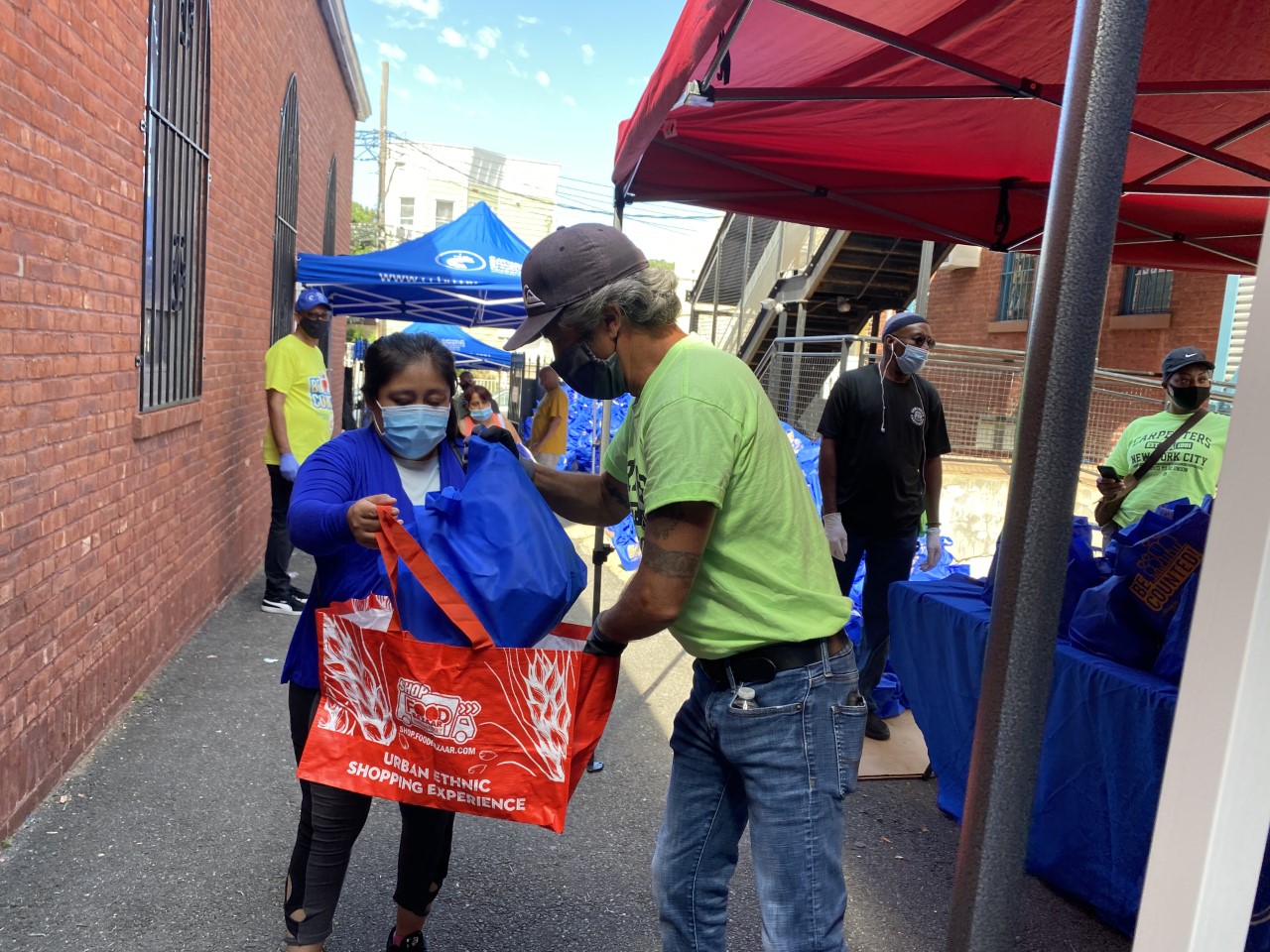 pop-up food distribution event in corona, queens