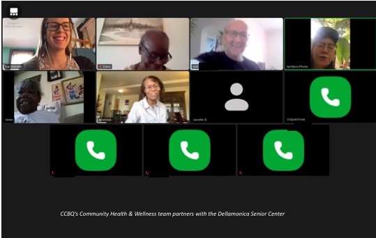 Video call with the Community Health and Wellness team partners with the dellamonica senior center
