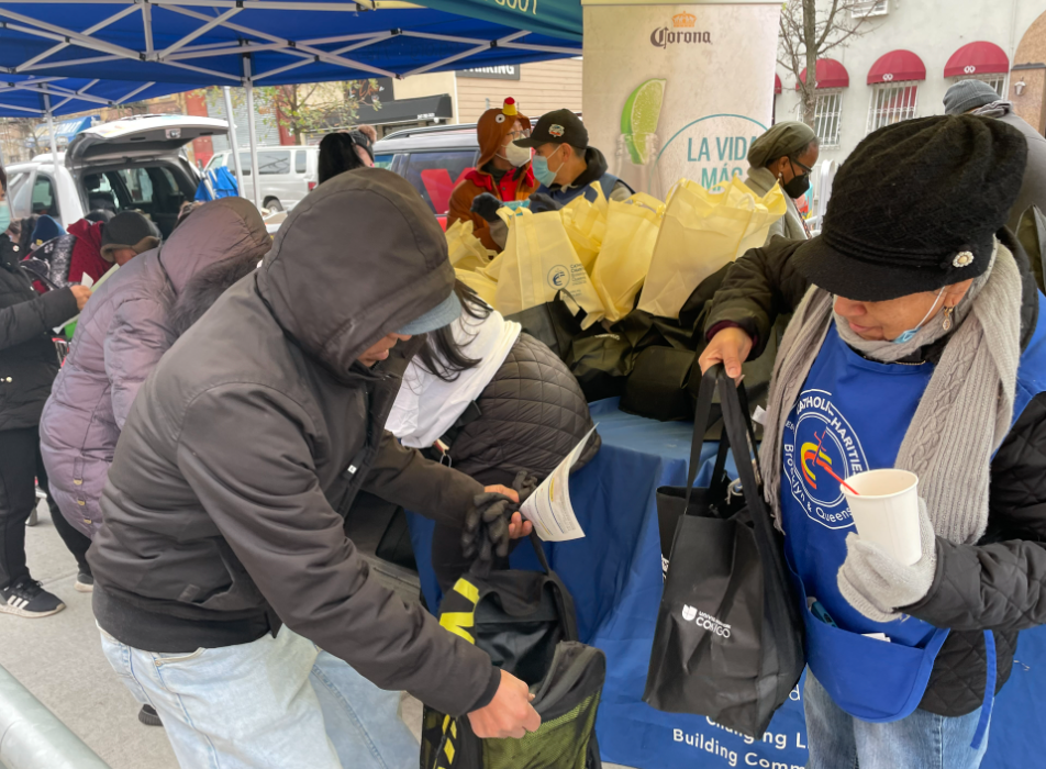 Catholic Charities Brooklyn and Queens served at a Thanksgiving Turkey Distribution