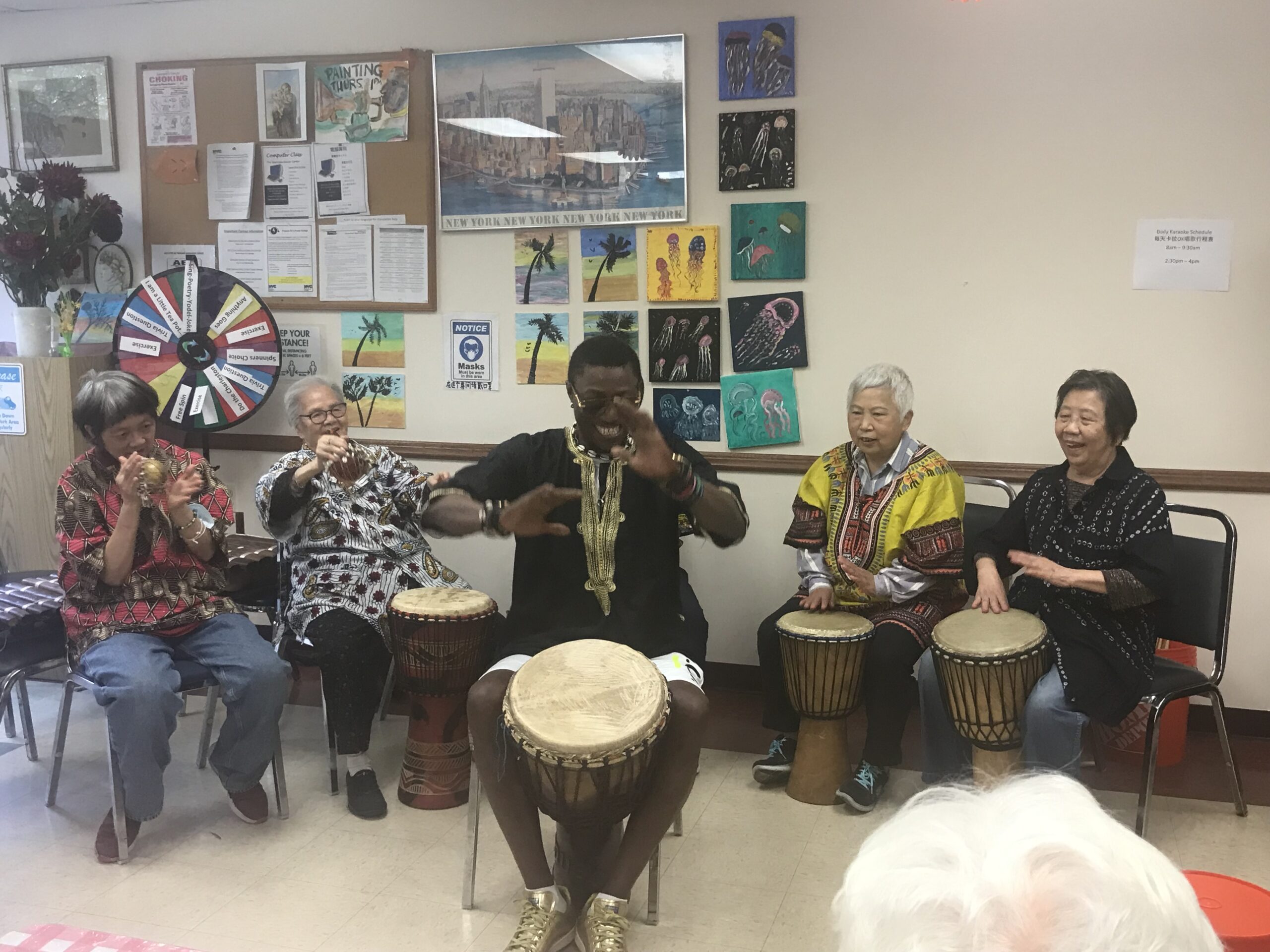 Drumming sessions for older adults at the narrows center