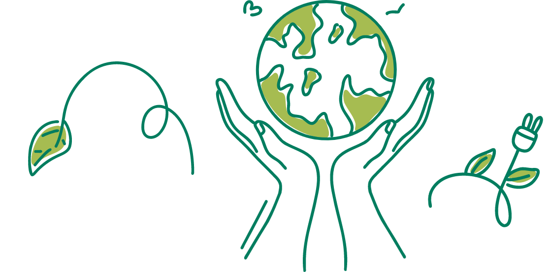 Earth in hands draw