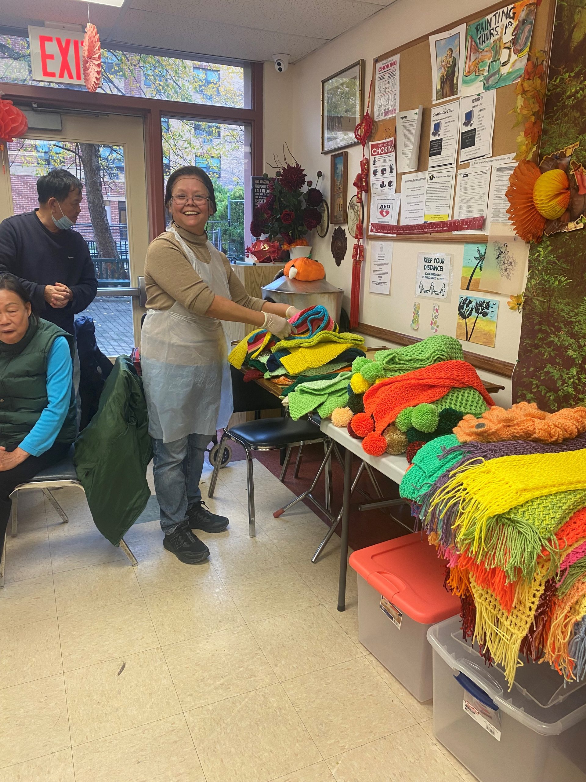 Knitted Scarves at Narrows Older Adult Center