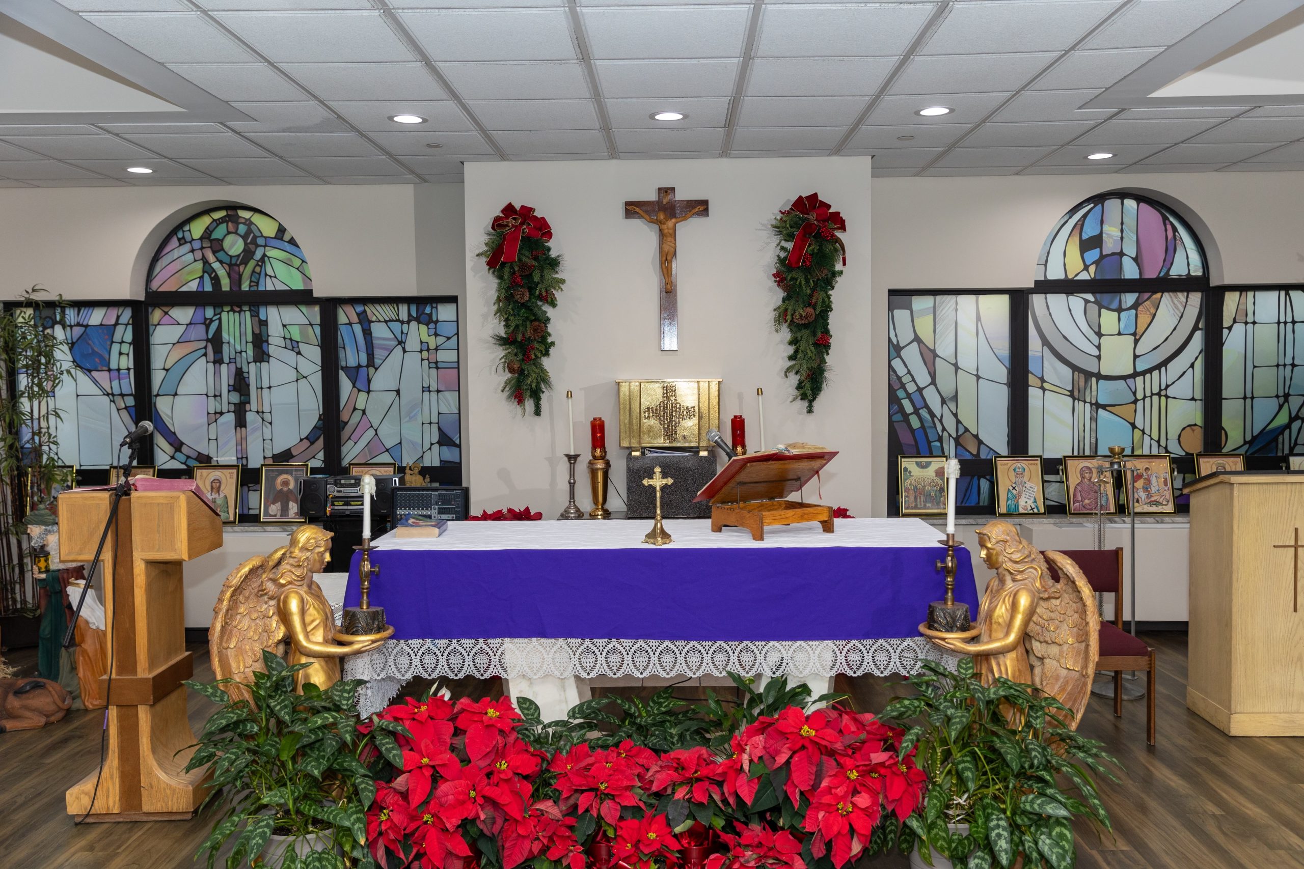 The altar of the newly constructed Chapel at Saints Joachim and Anne Nursing and Rehabilitation Facility in Coney Island, Brooklyn.