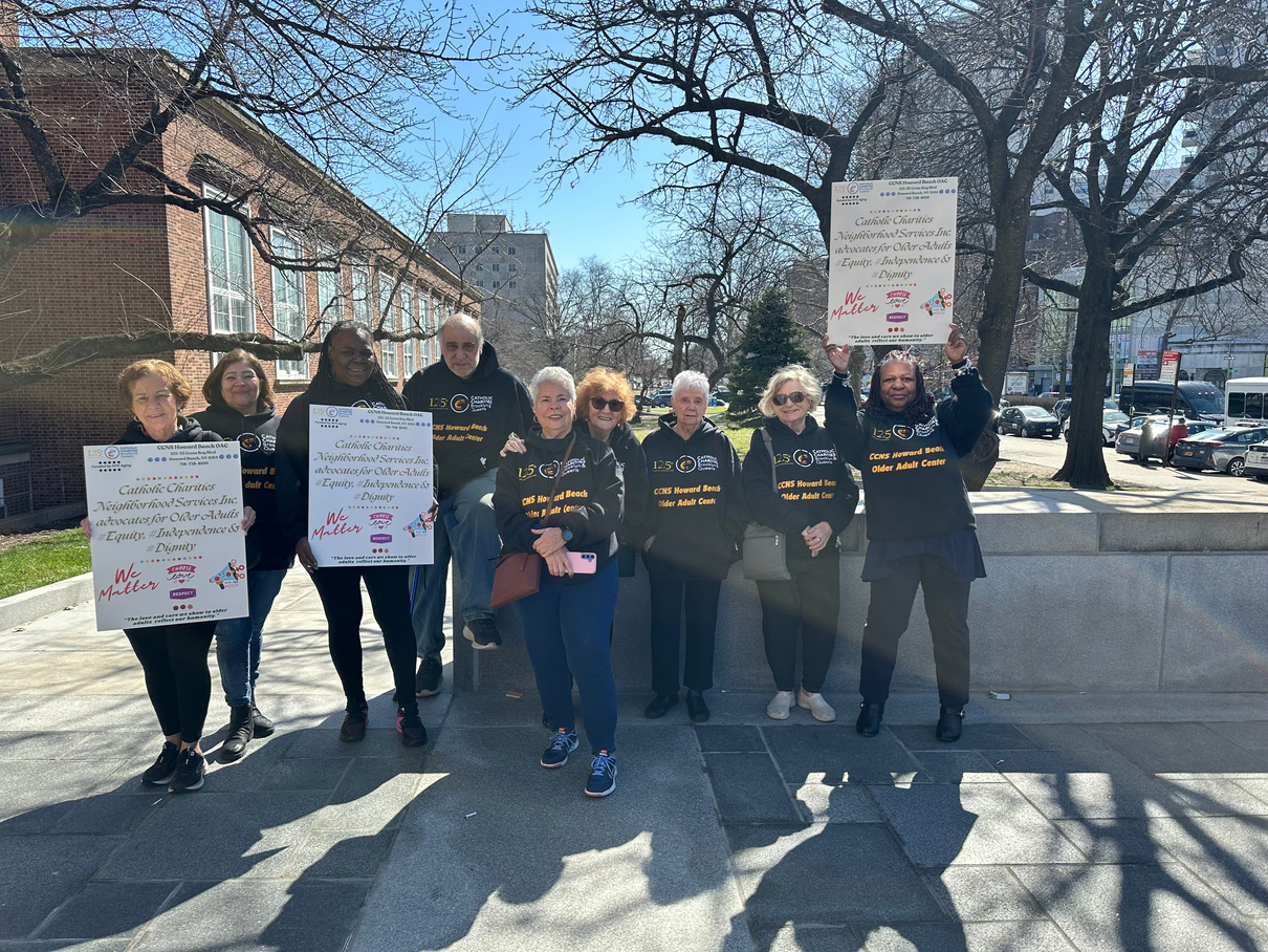catholic charities staff members at the live on advocacy event held at queens borough hall