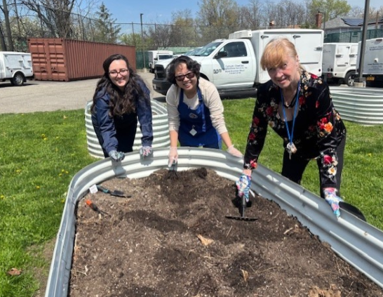 participants gardening in the spirit of earth day