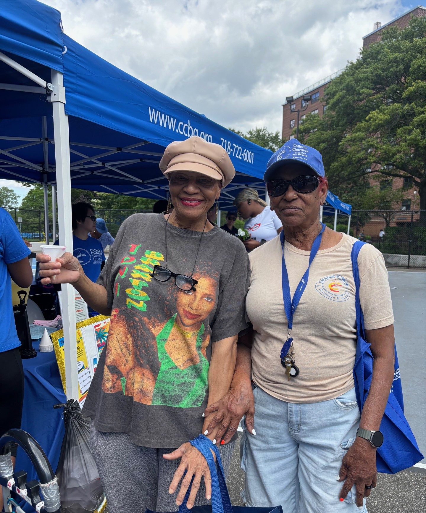 two participants smiling at the annual summerfest
