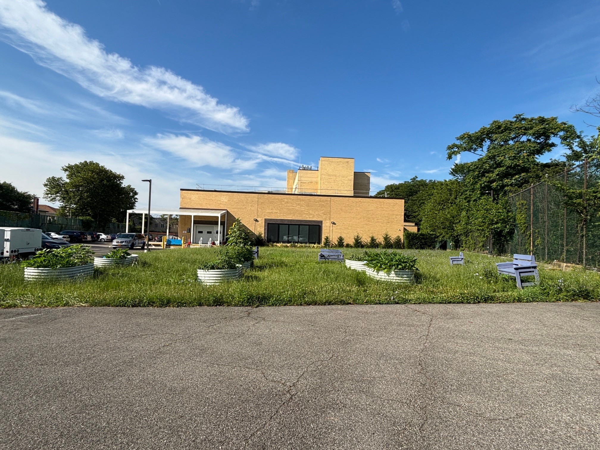 garden view of the Howard Beach Older Adult Center