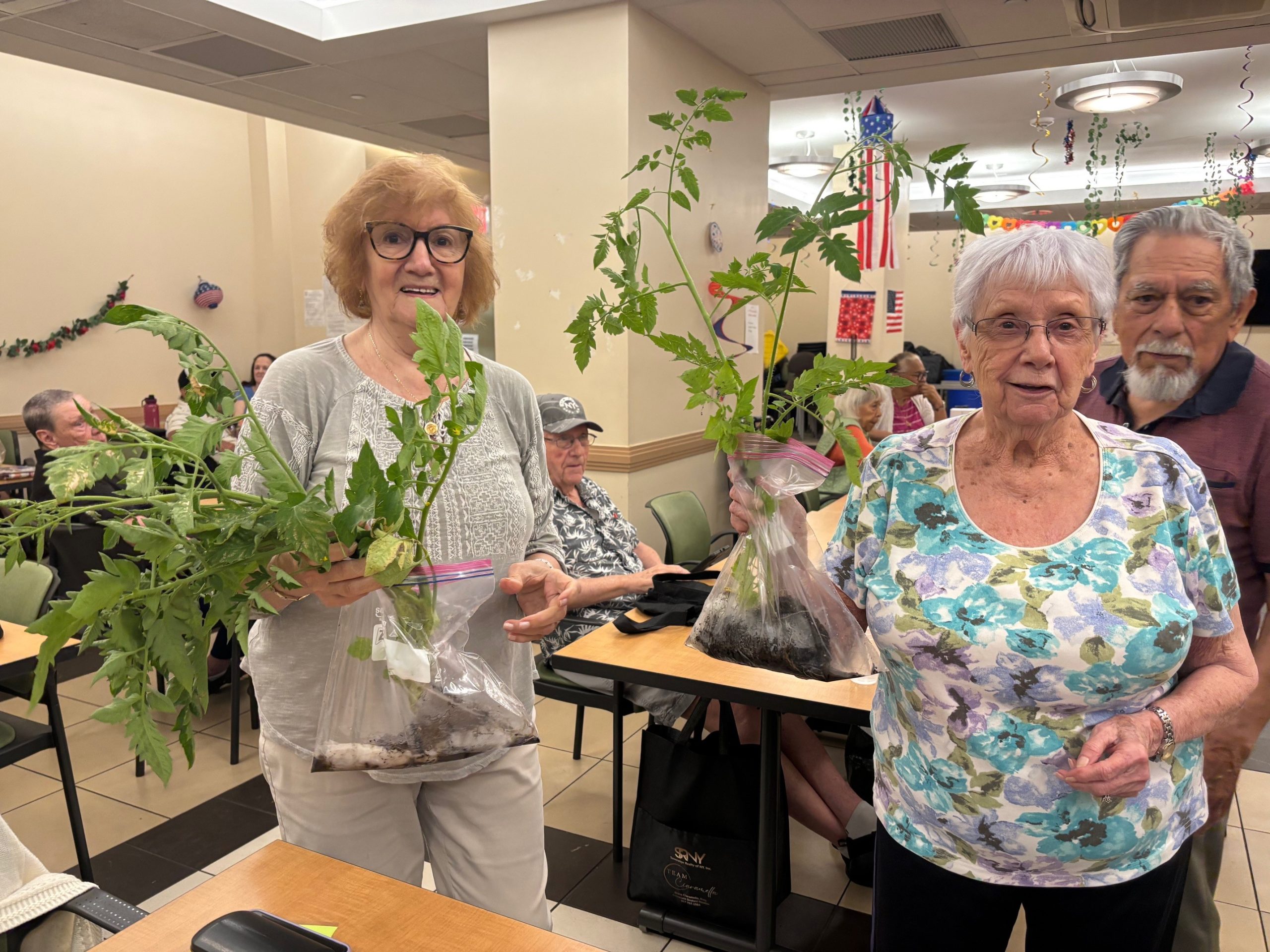 The team up gardening group shares its harvest