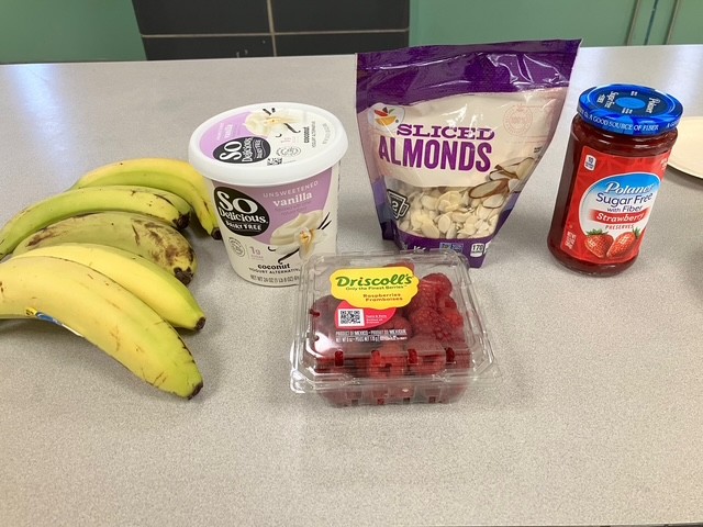 healthy ingredients and snacks showcased during the behavioral addictions presentation